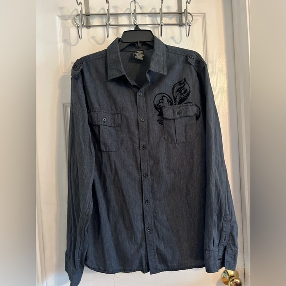 Size XL, Y2K embroidered MMA Elite button down shirt 100% cotton/algodon - Picture 1 of 7